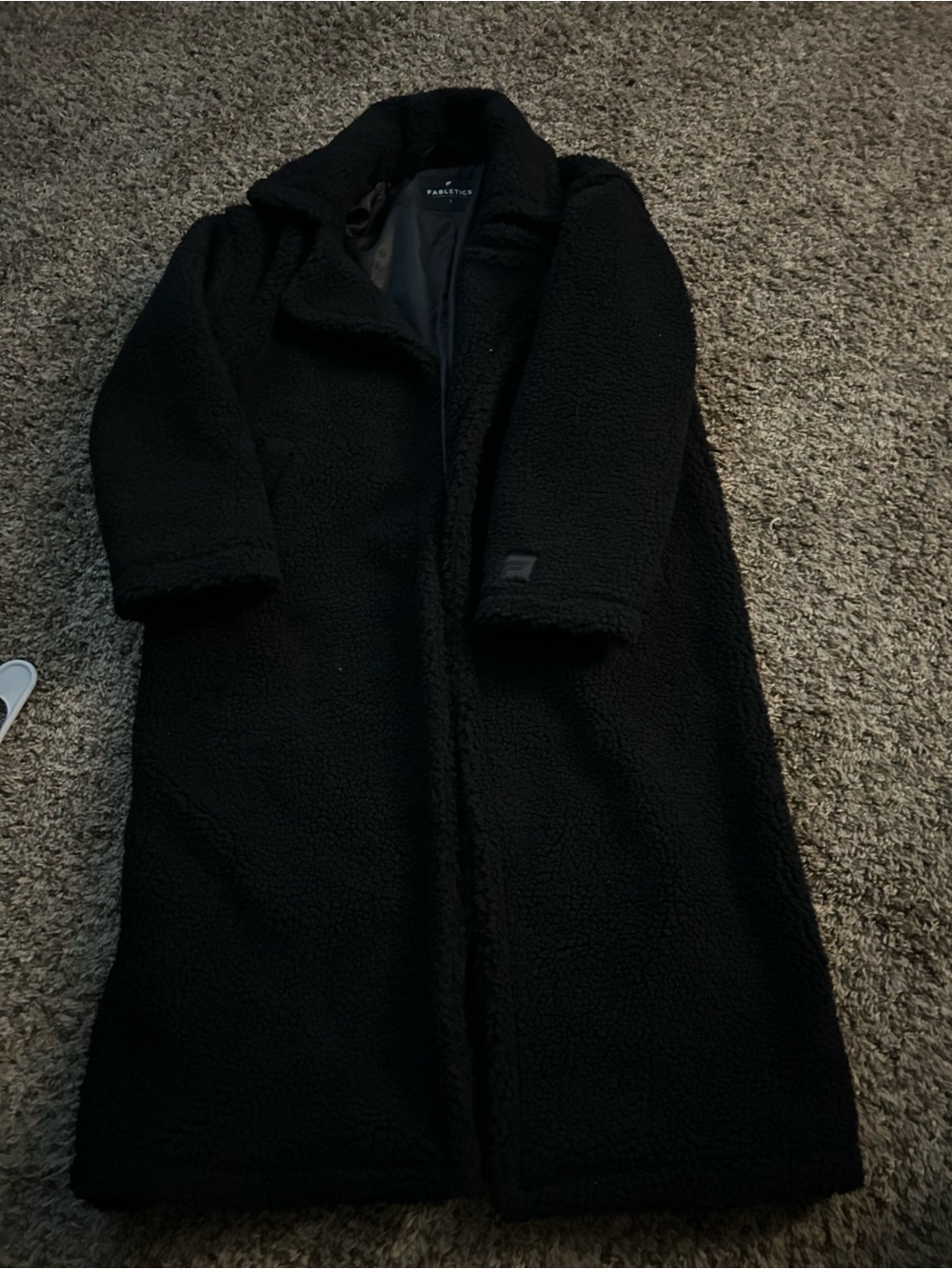 Fabletics Black Long Sherpa Pea Coat